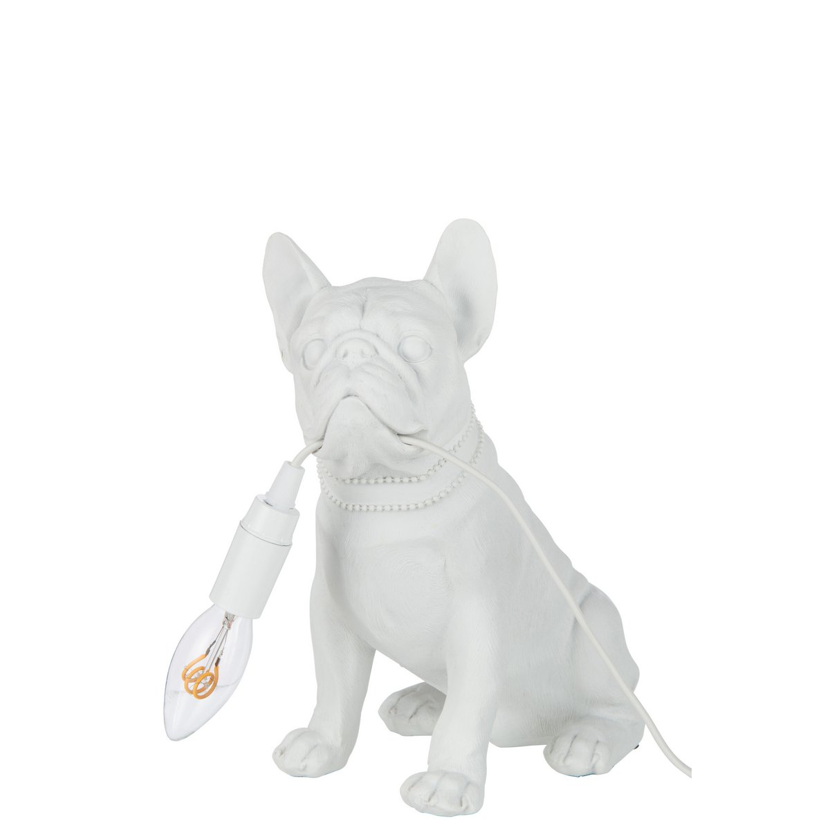 Bulldogge Tischlampe Weiß 40W Designlampe
