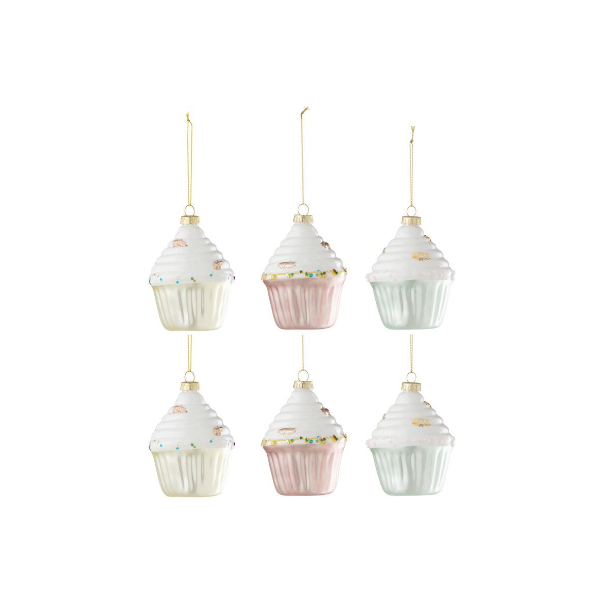 J-Line box with 6 cake hangers, 2+2+2 glass mix
