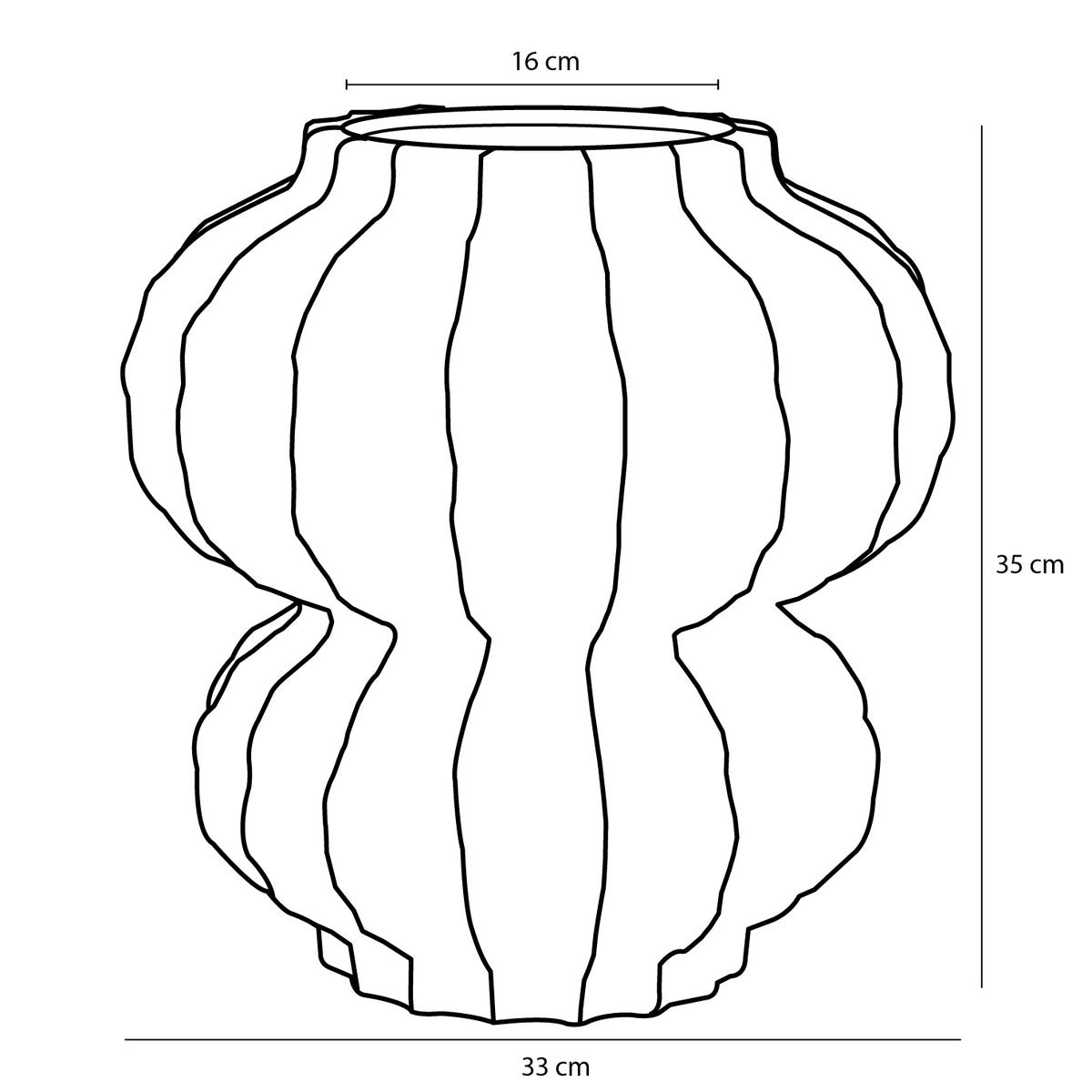 Altea Vase - H35 x Ø33 cm - Keramik - Gold