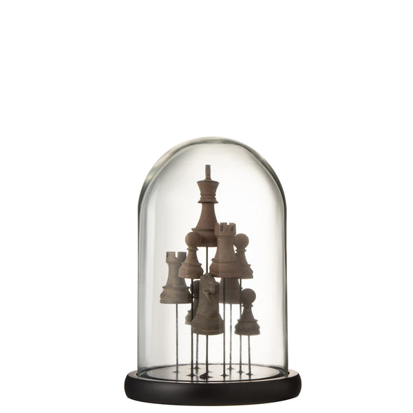 Dekorative Glasglocke 'Bell Jar Chess'