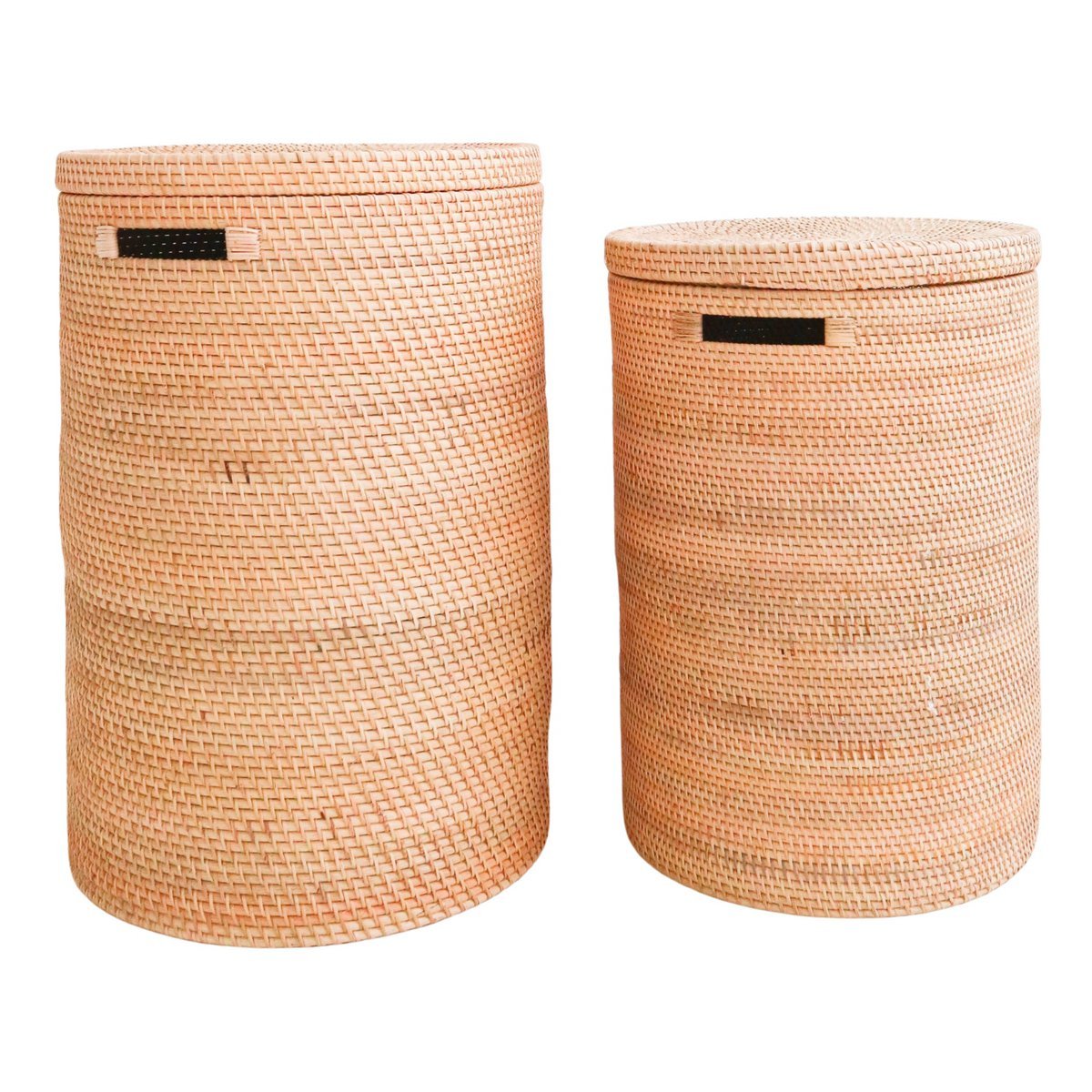 Wäschekorb mit Deckel, Aufbewahrungskorb aus Rattan SARI (2 Größen)
