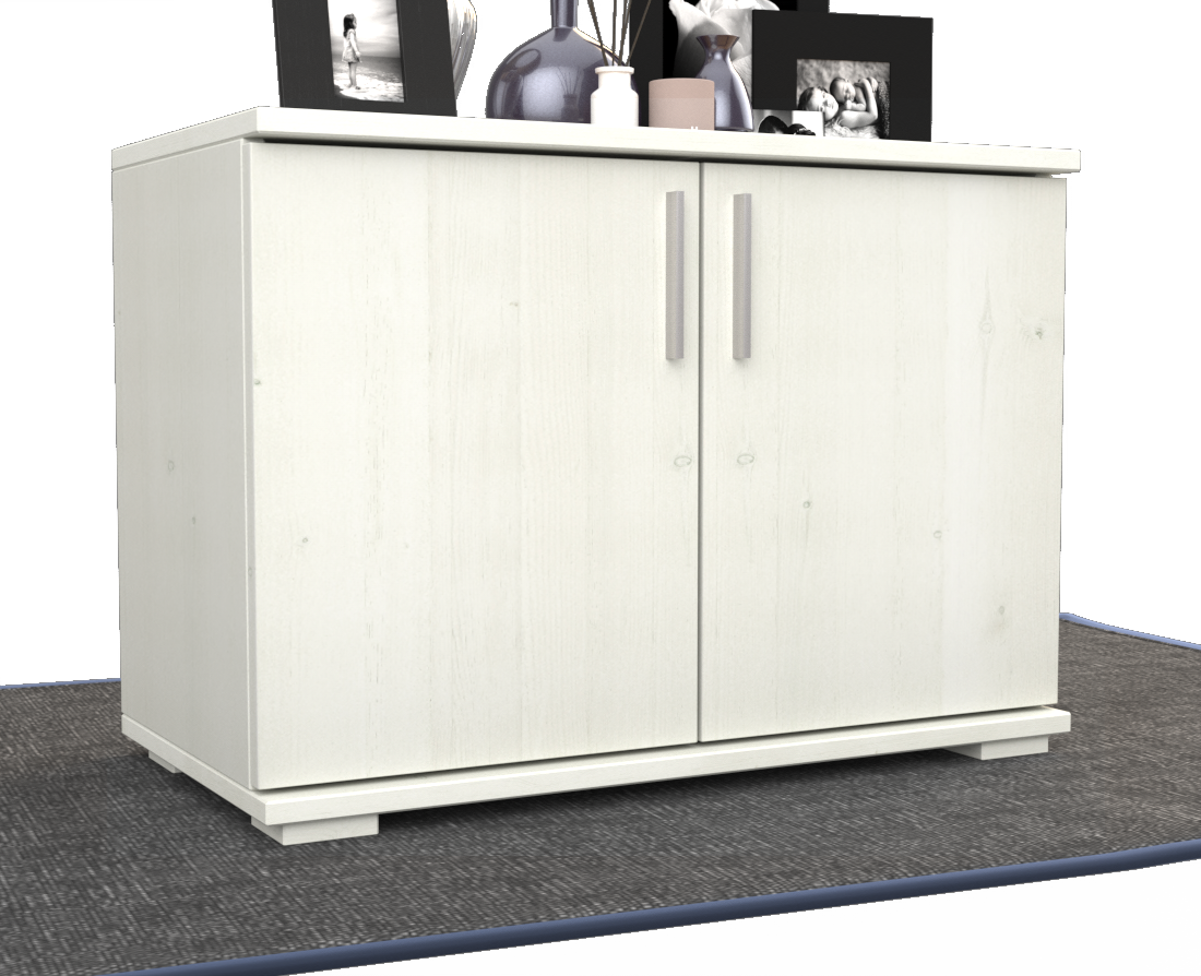 Nobis Kommode Sideboard | 2 Türig | 57cm hoch | 100% Bio Kiefer Massivholz