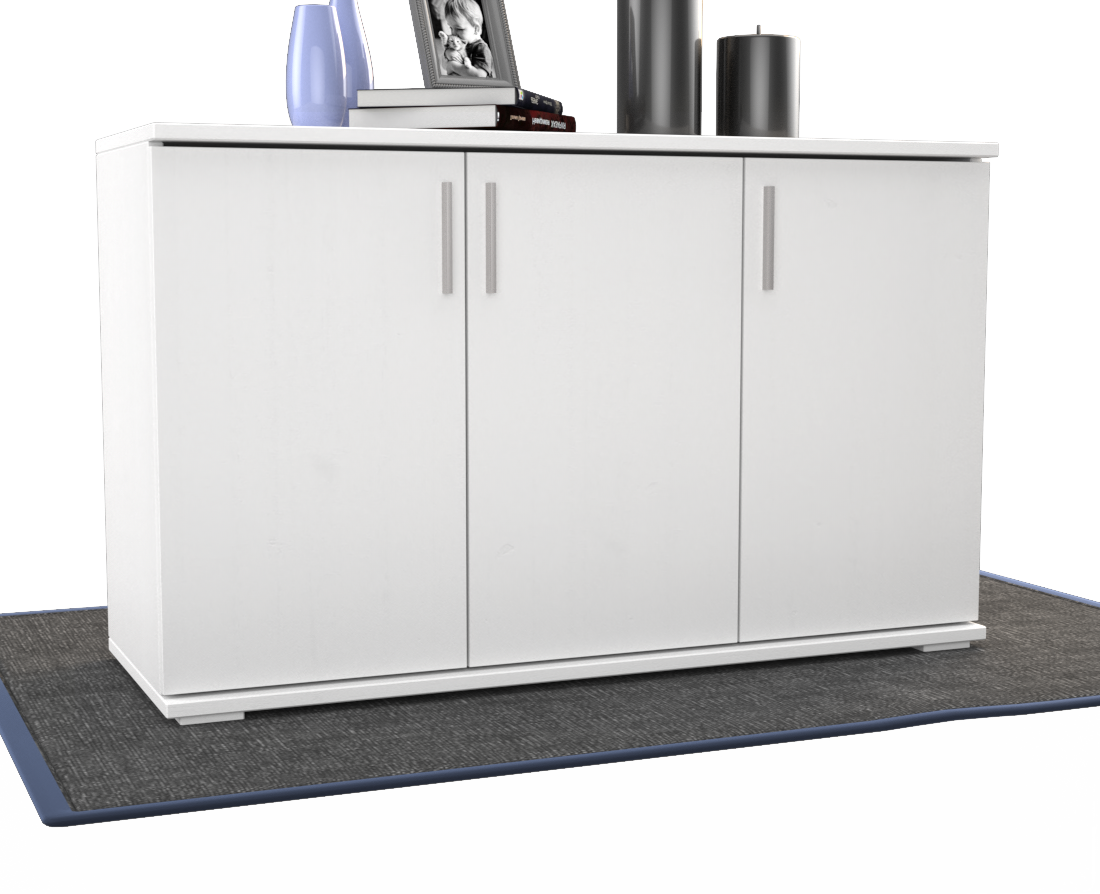 Nobis Kommode Sideboard | Anrichte | 3-Türig mit Regalböden | 100% Bio Kiefer Massivholz