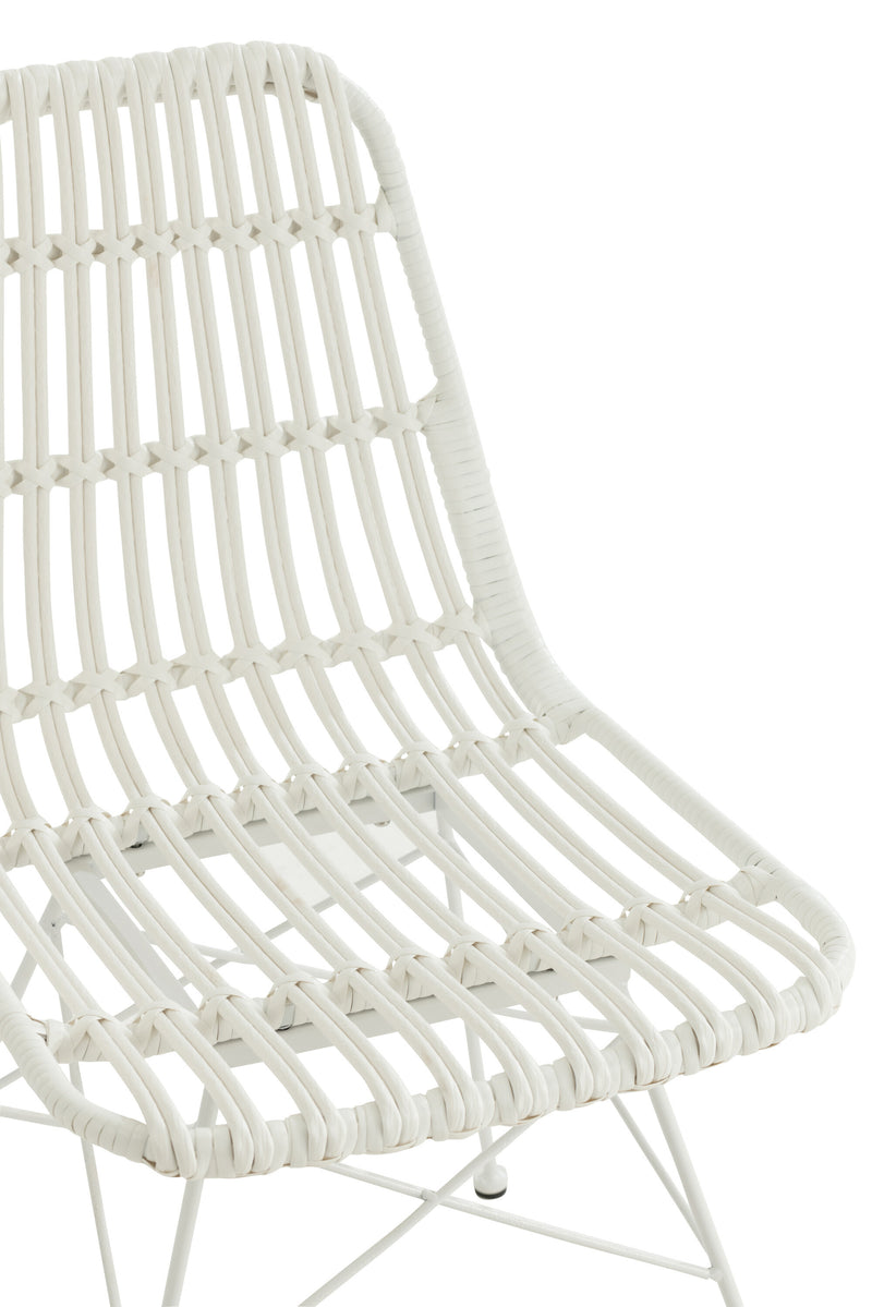 2er Set Rattan Stühle Rachel in Weiß Elegante Vielseitigkeit für jeden Raum und Garten