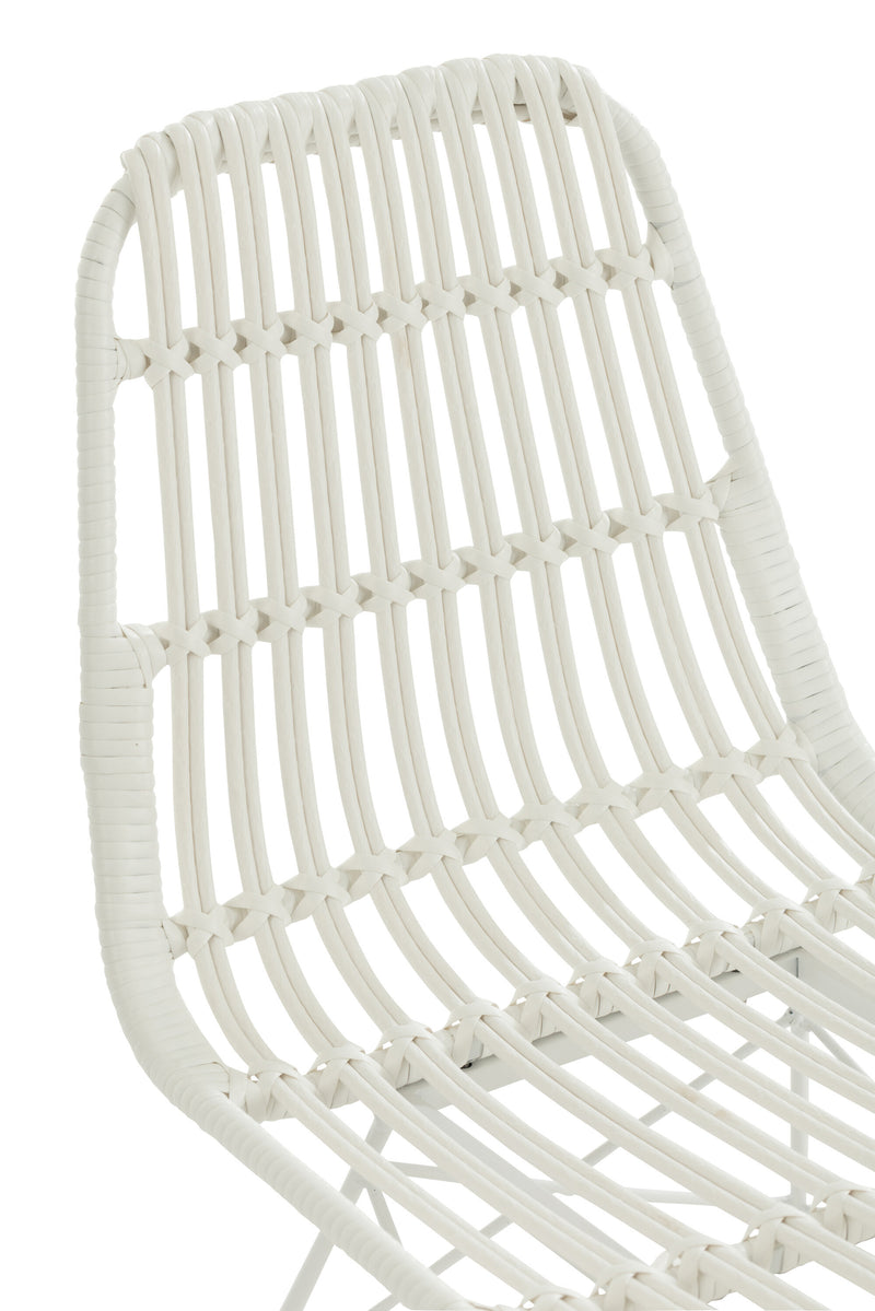 2er Set Rattan Stühle Rachel in Weiß Elegante Vielseitigkeit für jeden Raum und Garten