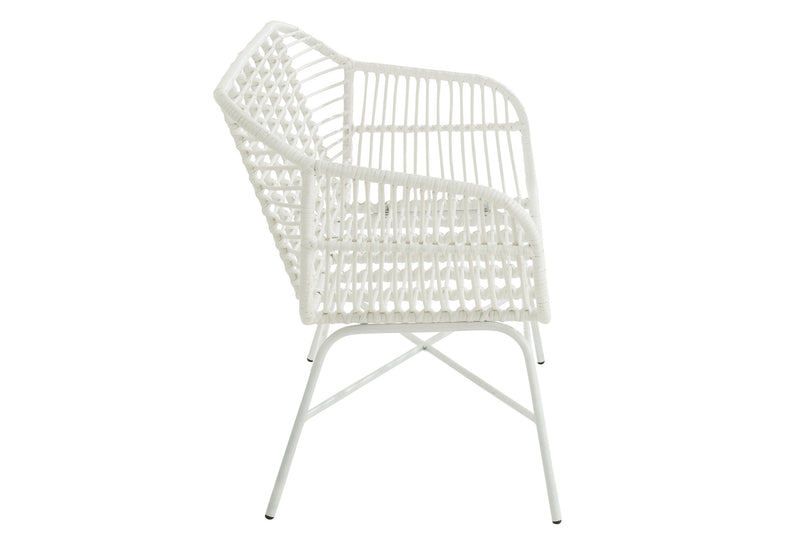 Bank 'Celeste' in wit De perfecte combinatie van stijl en stabiliteit voor buiten- en binnengebruik 