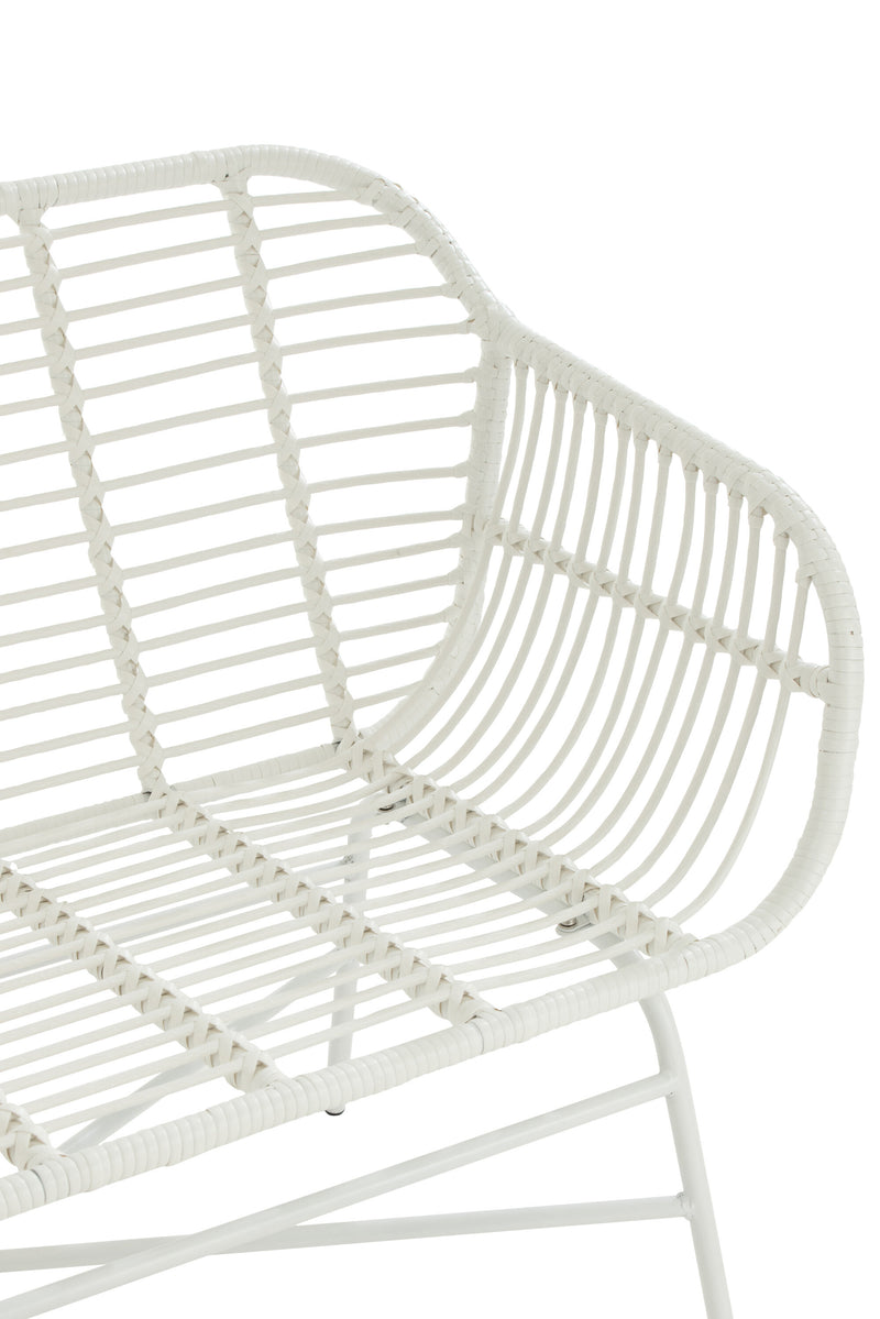 Bank 'Celeste' in wit De perfecte combinatie van stijl en stabiliteit voor buiten- en binnengebruik 