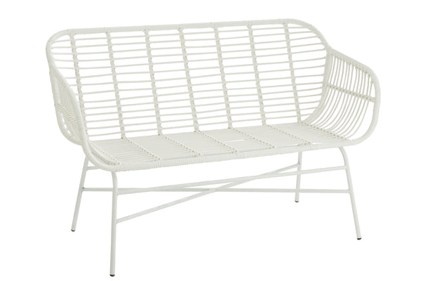 Bank 'Celeste' in wit De perfecte combinatie van stijl en stabiliteit voor buiten- en binnengebruik 