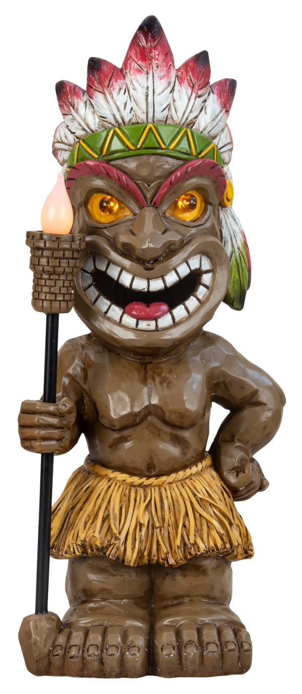 Hawaii Tiki Figur mit Solarlicht - Exotische Gartenfigur 50,5 cm