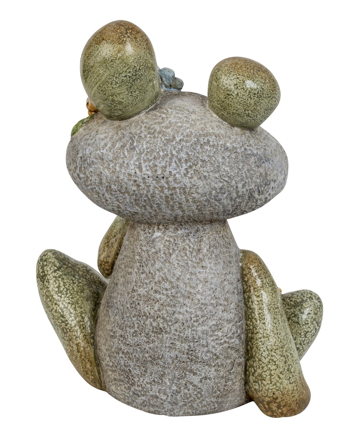 Dekofigur Steinfrosch Lotti mit Blumen aus Magnesia 33cm