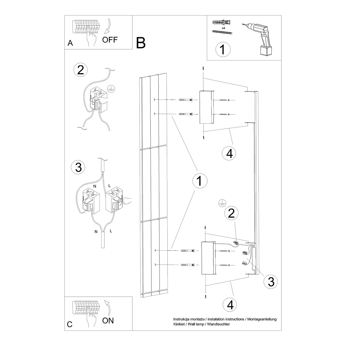 Wall light SAPPO L white 3000K