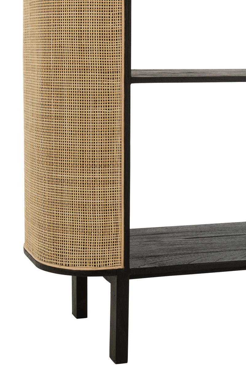 Regal Molly Exotic combination of wood and rattan in deep black