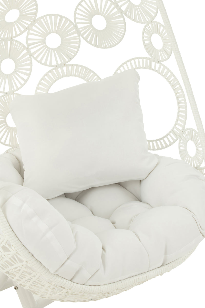 Hangstoel 'Bula' van metaal en rotan, voor binnen en buiten - comfort en elegantie