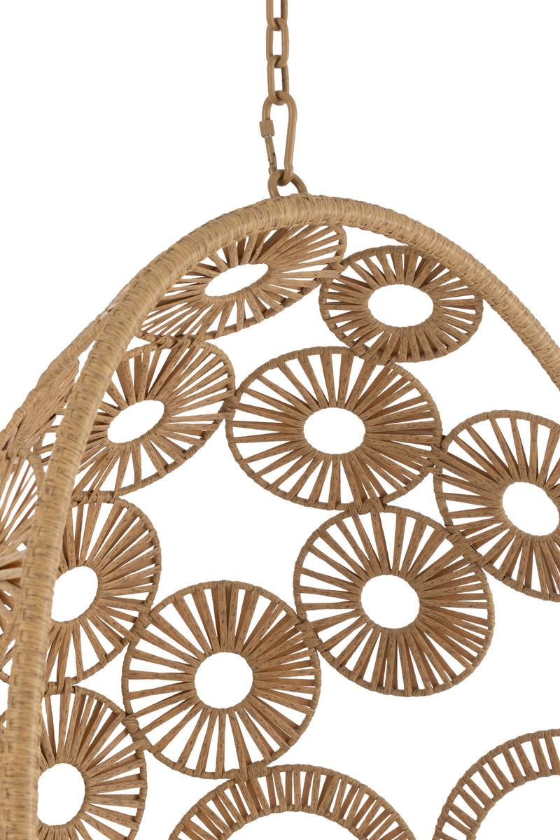 Hangstoel 'Bula' van metaal en rotan, voor binnen en buiten - comfort en elegantie