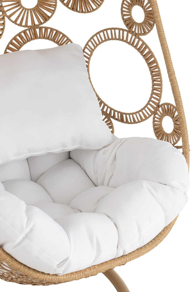 Hangstoel 'Bula' van metaal en rotan, voor binnen en buiten - comfort en elegantie