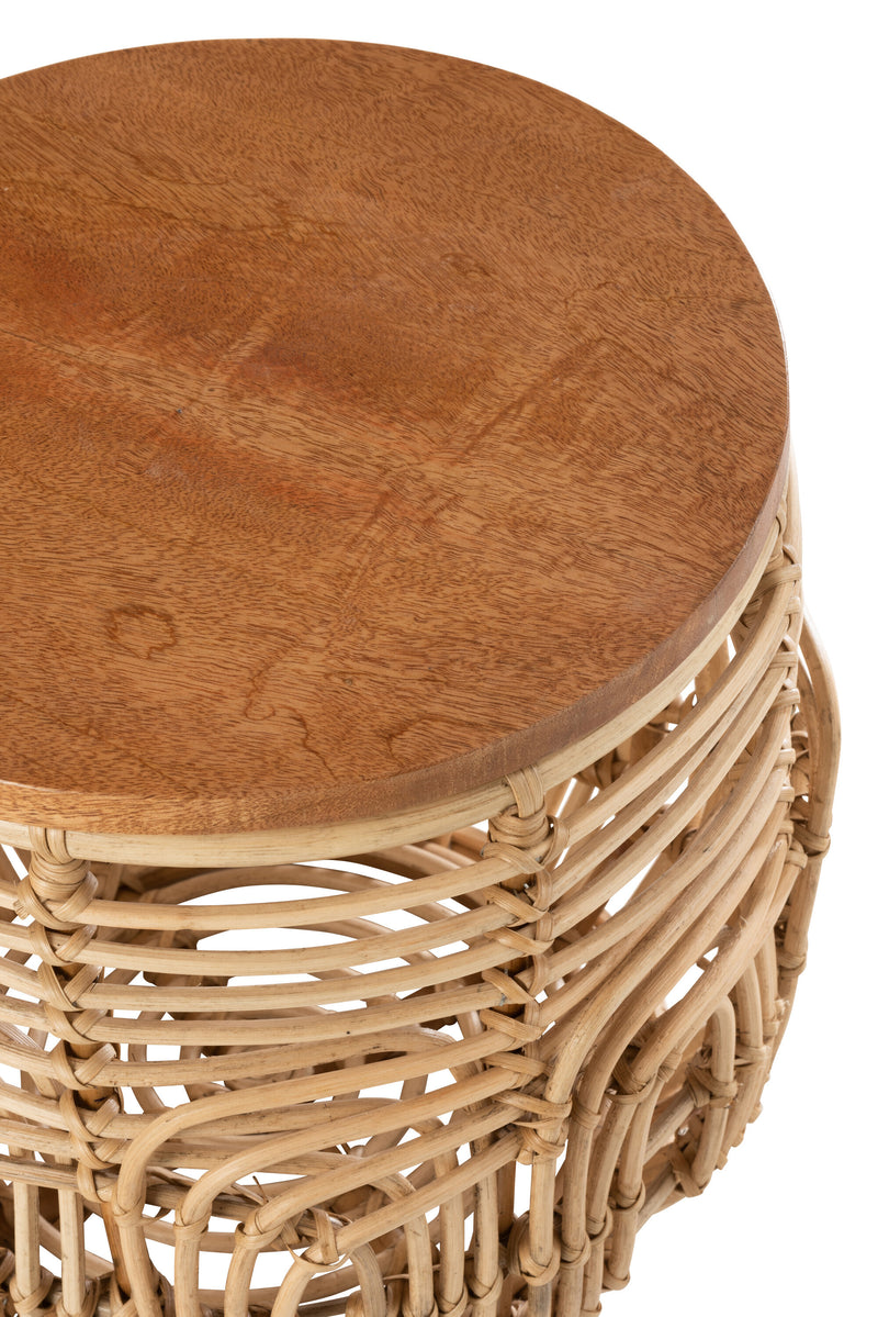 Set of 2 Ellen Rattan Natural Side Tables - A charming and versatile addition to your home