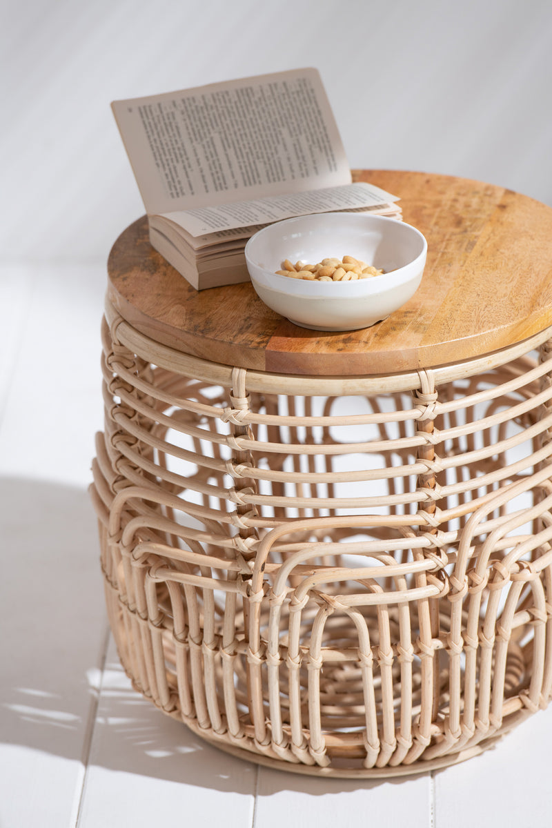 Set of 2 Ellen Rattan Natural Side Tables - A charming and versatile addition to your home