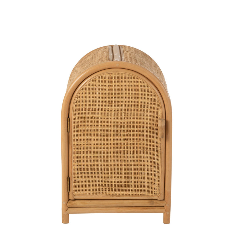 Schrank Ellen Klein Rattan Naturell - Kleine Aufbewahrungslösung mit natürlicher Optik