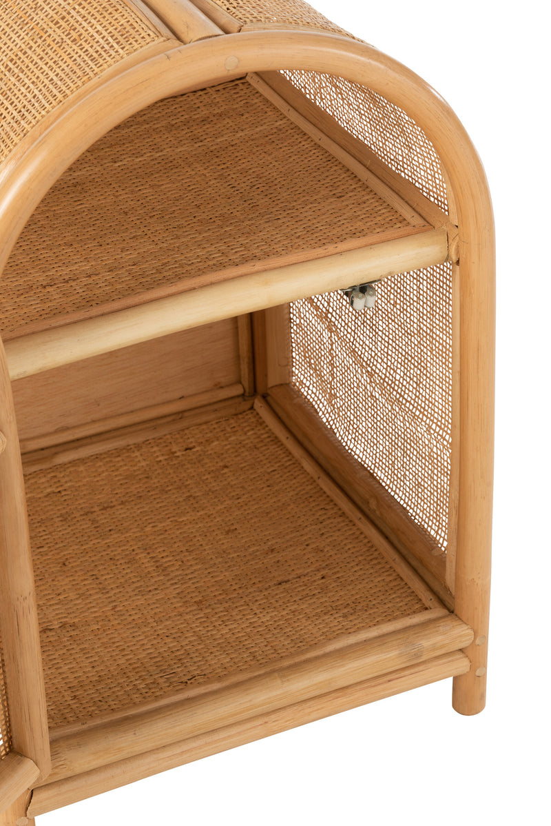 Schrank Ellen Klein Rattan Naturell - Kleine Aufbewahrungslösung mit natürlicher Optik