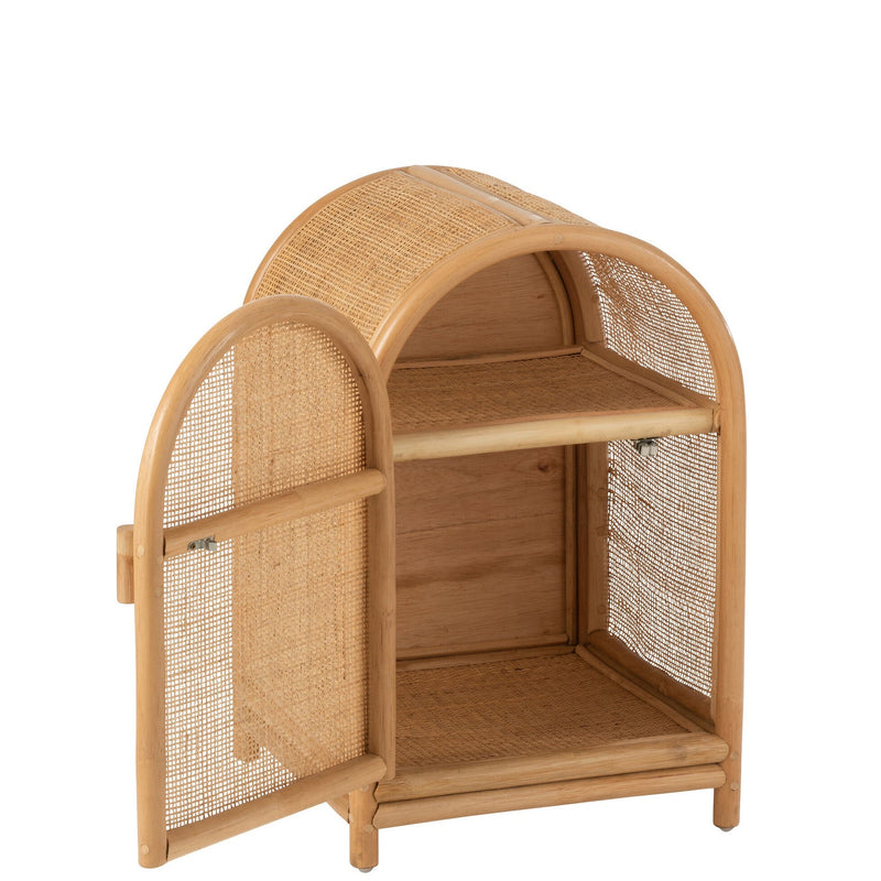 Schrank Ellen Klein Rattan Naturell - Kleine Aufbewahrungslösung mit natürlicher Optik