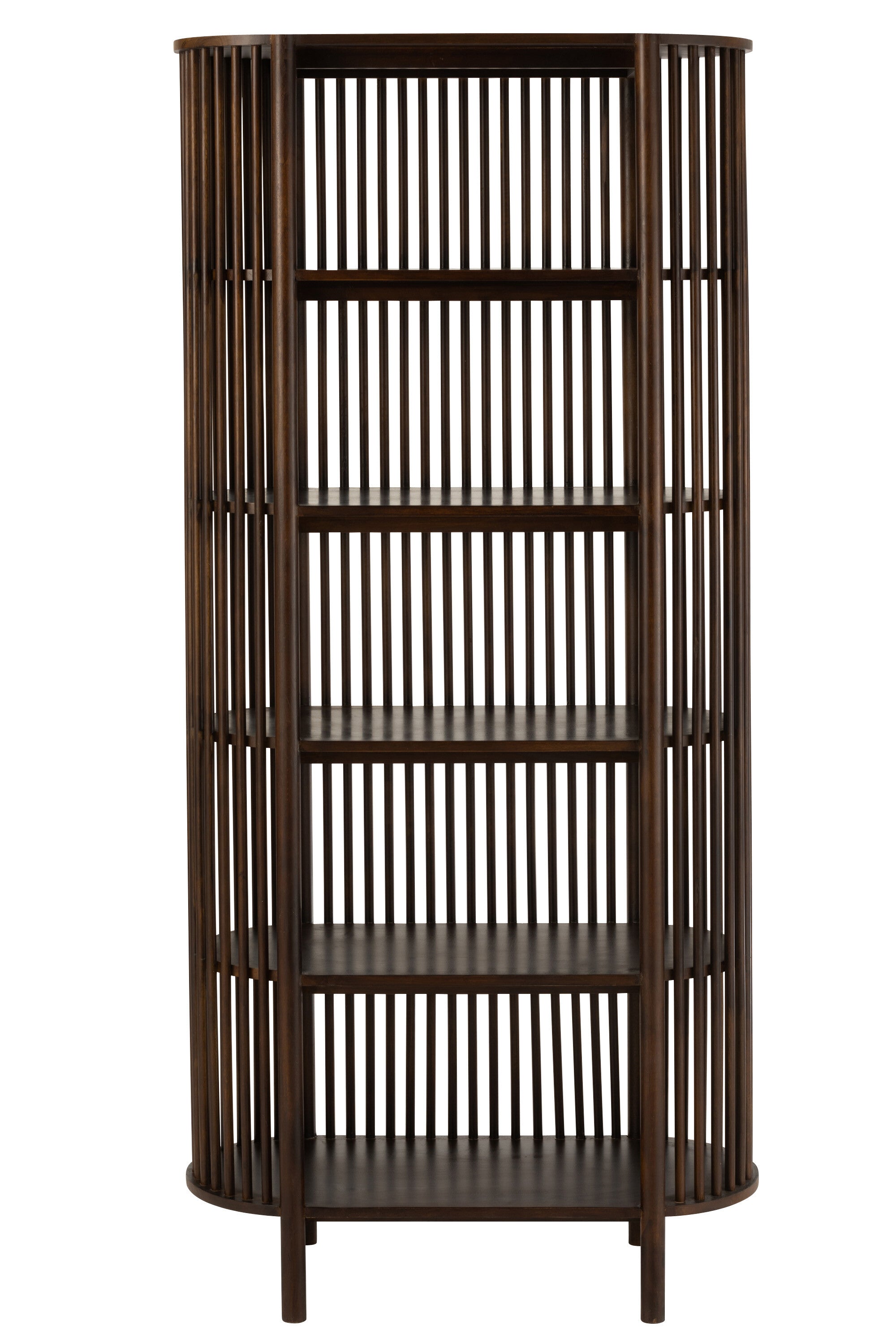 Hochwertiges Deko Regal Conie - Mangobaumholz Dunkel Braun