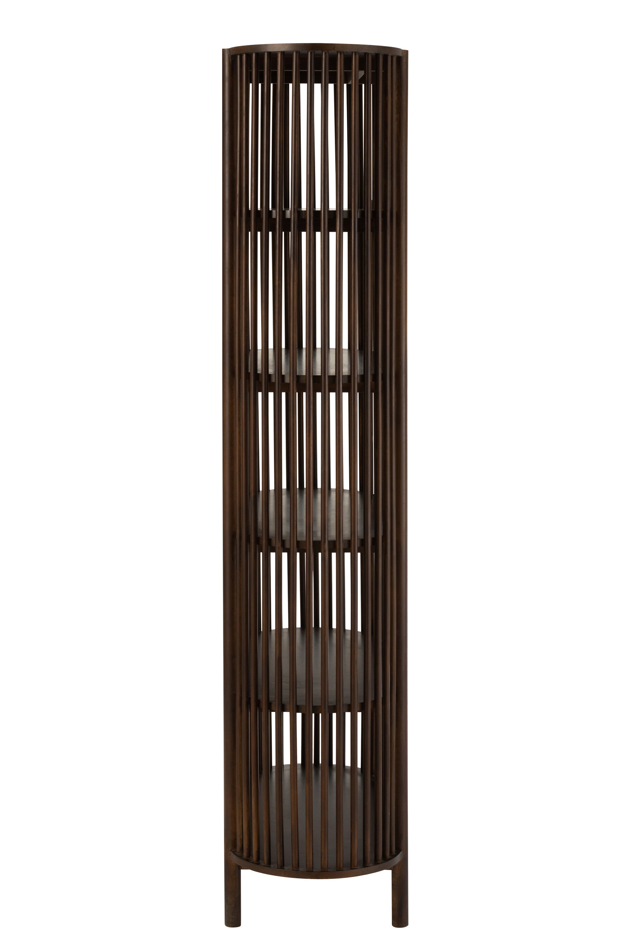 Hochwertiges Deko Regal Conie - Mangobaumholz Dunkel Braun