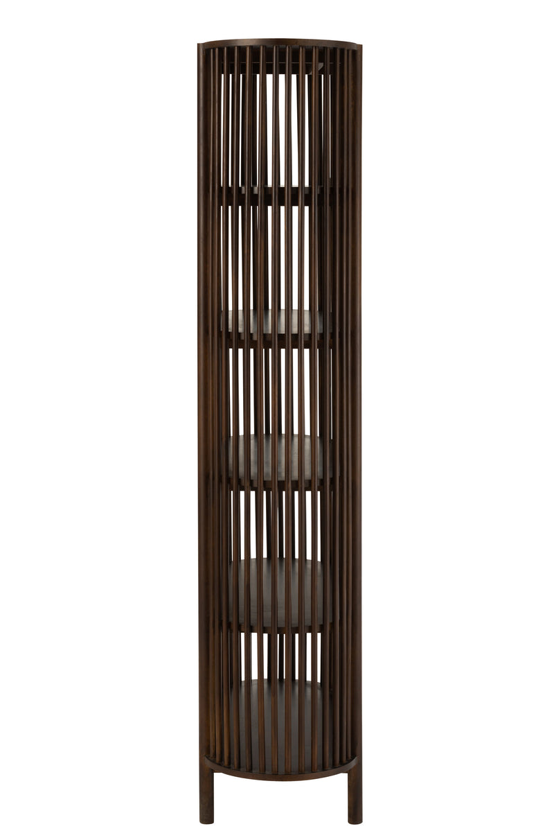 Hochwertiges Deko Regal Conie - Mangobaumholz Dunkel Braun