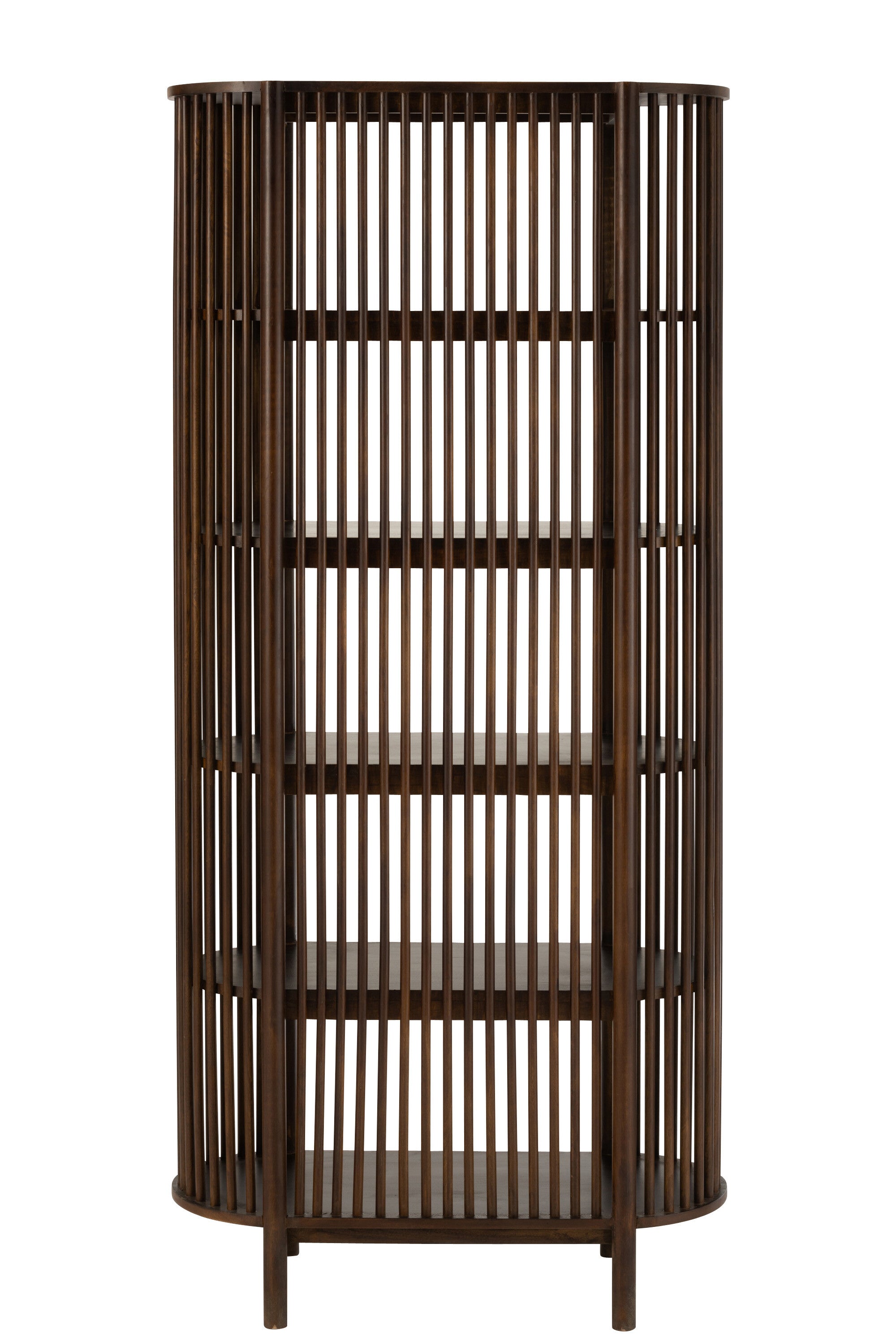 Hochwertiges Deko Regal Conie - Mangobaumholz Dunkel Braun
