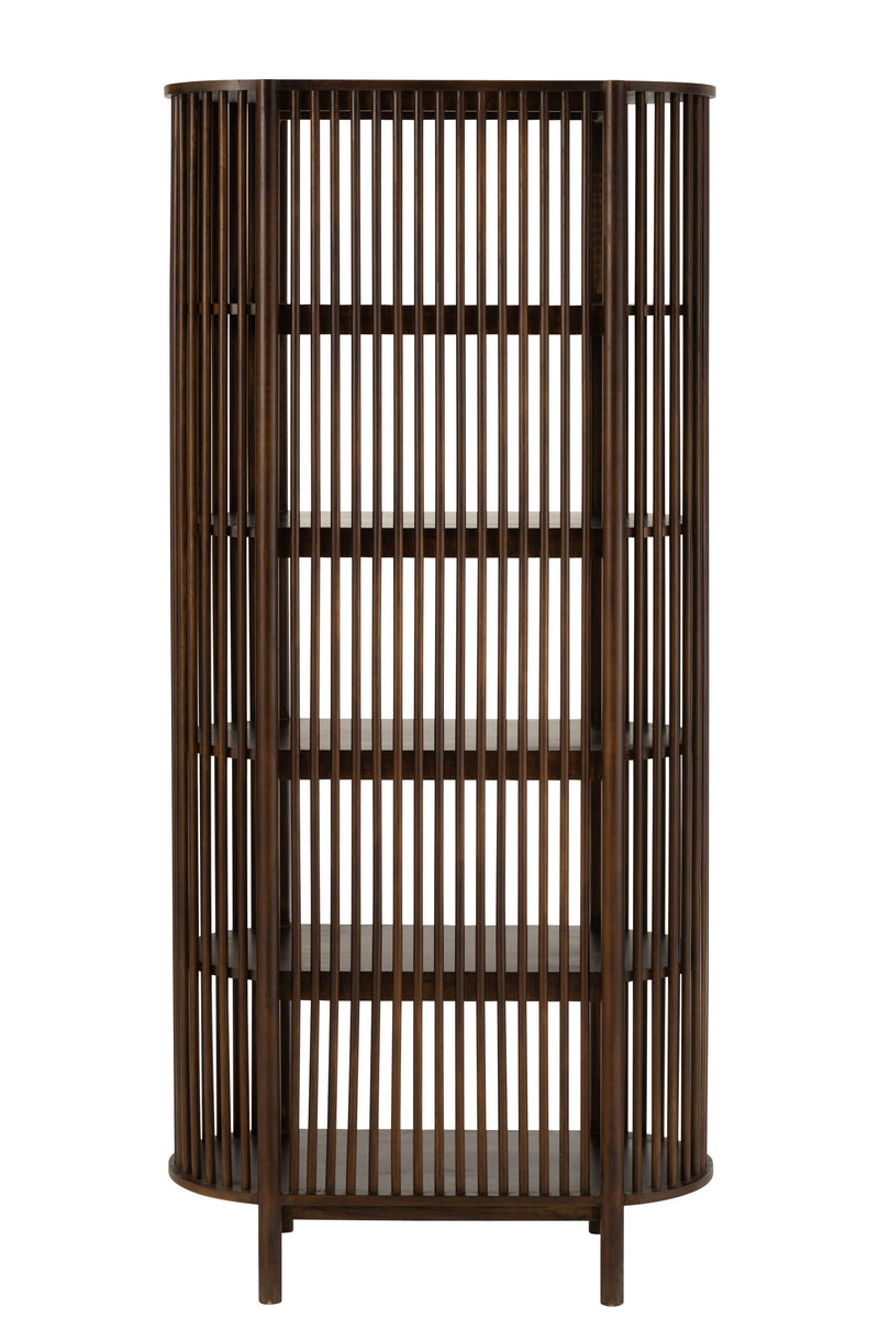 Hochwertiges Deko Regal Conie - Mangobaumholz Dunkel Braun