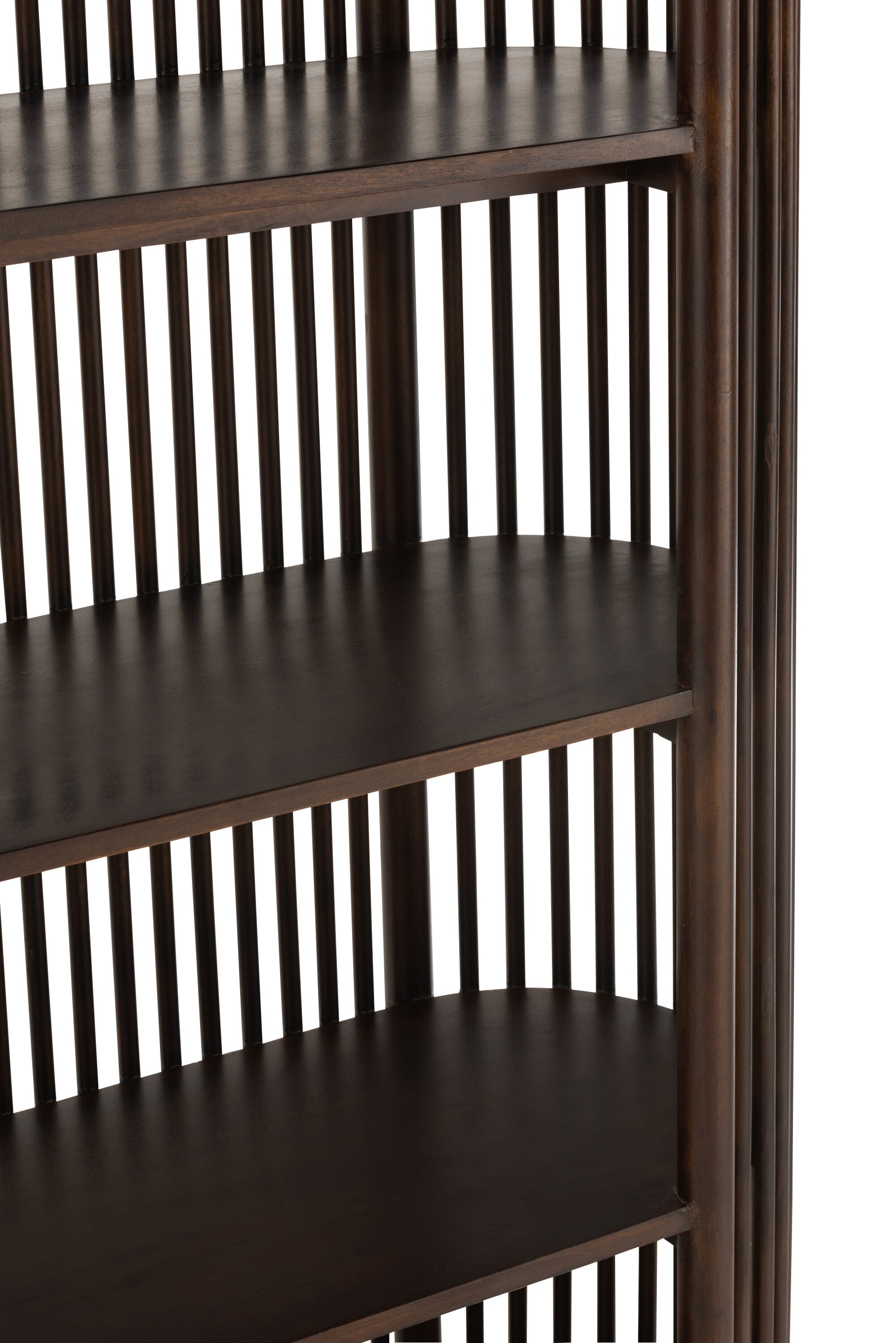 Hochwertiges Deko Regal Conie - Mangobaumholz Dunkel Braun