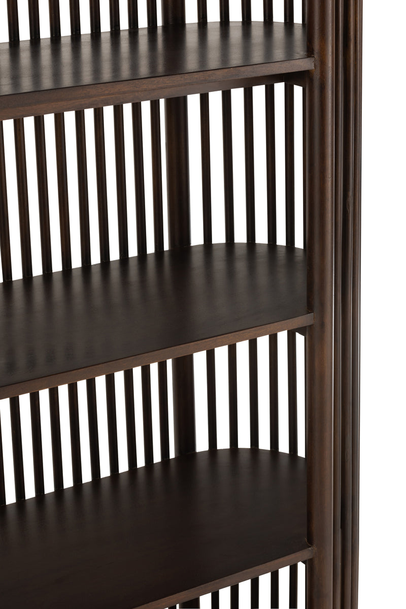 Hochwertiges Deko Regal Conie - Mangobaumholz Dunkel Braun