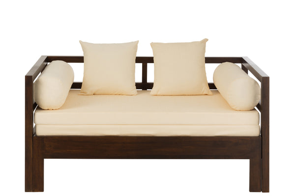 Uitschuifbare fauteuilbed Conie met relaxfunctie - mangoboom donkerbruin