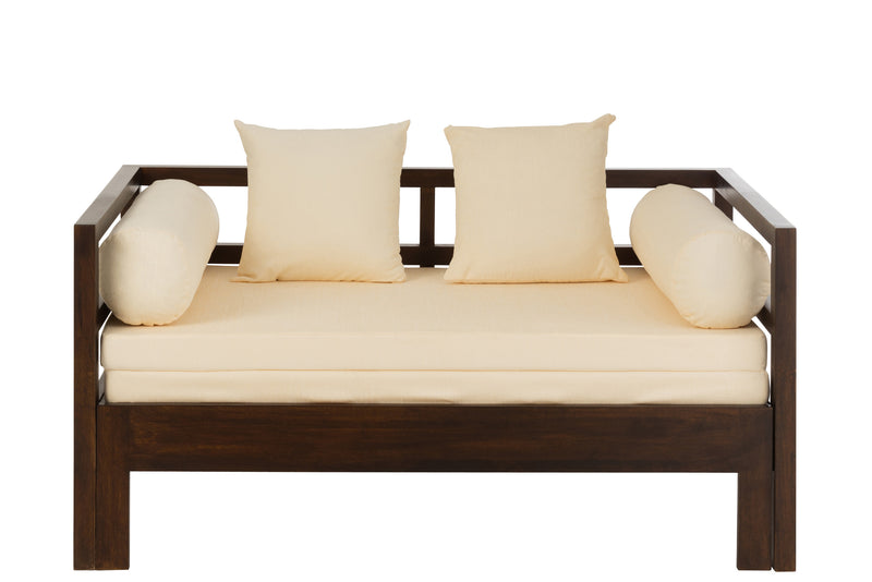 Uitschuifbare fauteuilbed Conie met relaxfunctie - mangoboom donkerbruin