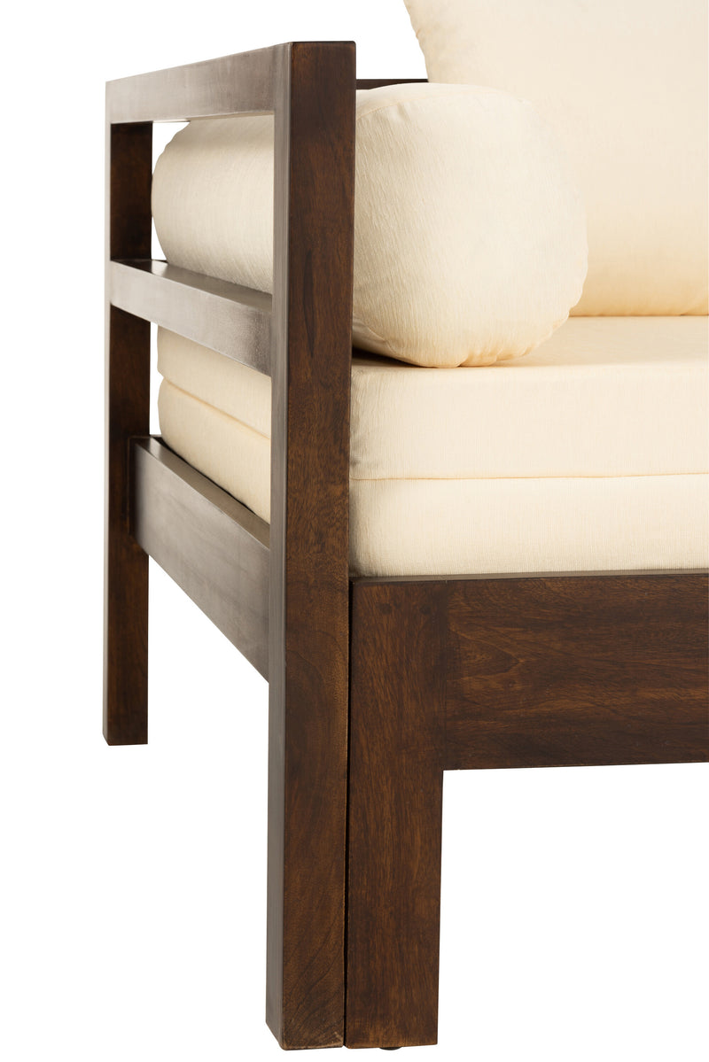 Uitschuifbare fauteuilbed Conie met relaxfunctie - mangoboom donkerbruin