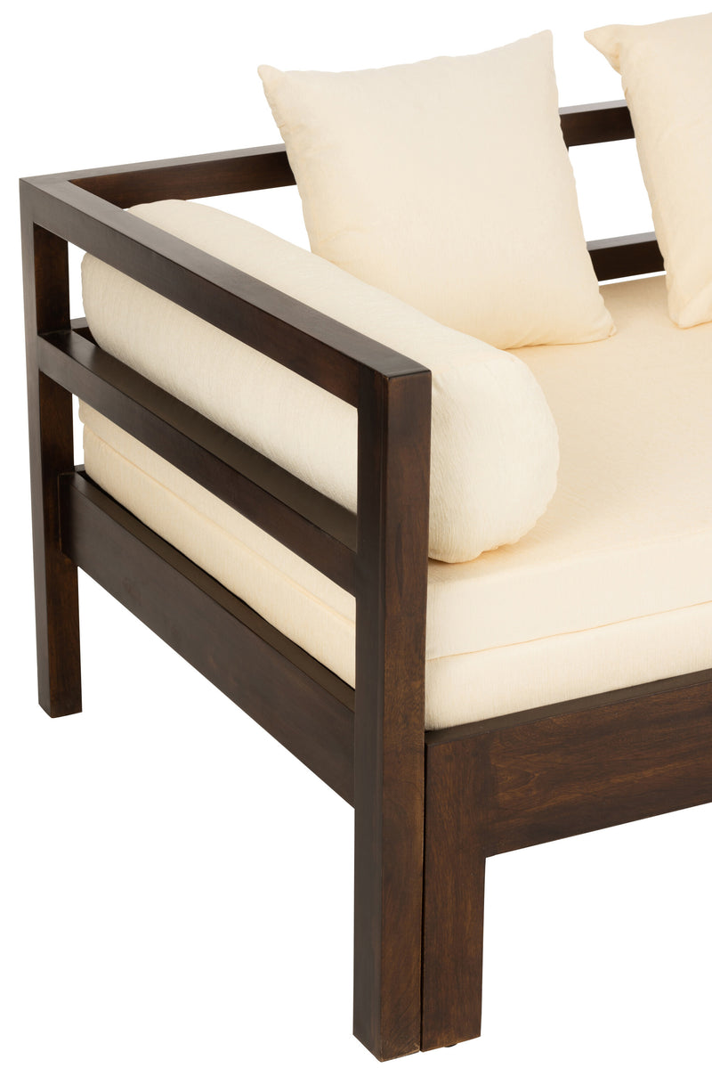 Uitschuifbare fauteuilbed Conie met relaxfunctie - mangoboom donkerbruin