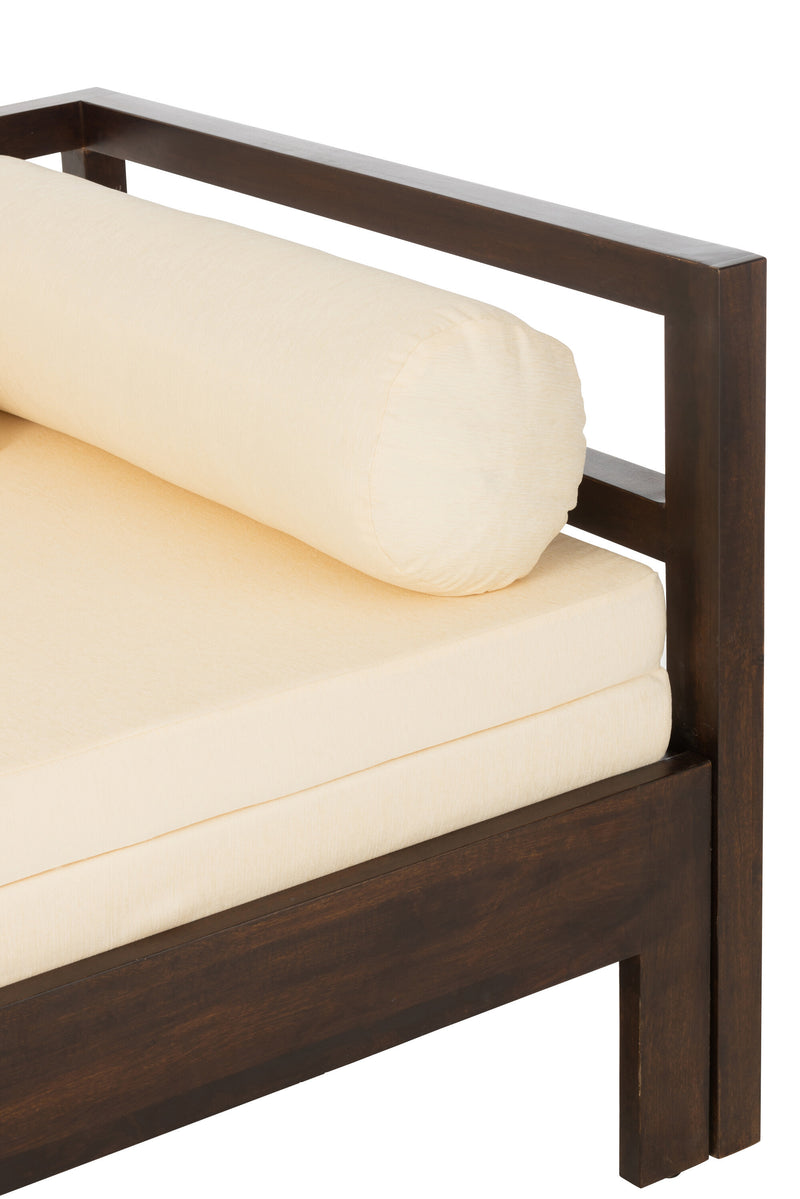 Uitschuifbare fauteuilbed Conie met relaxfunctie - mangoboom donkerbruin