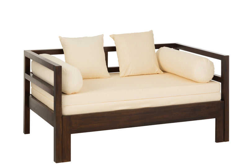 Uitschuifbare fauteuilbed Conie met relaxfunctie - mangoboom donkerbruin