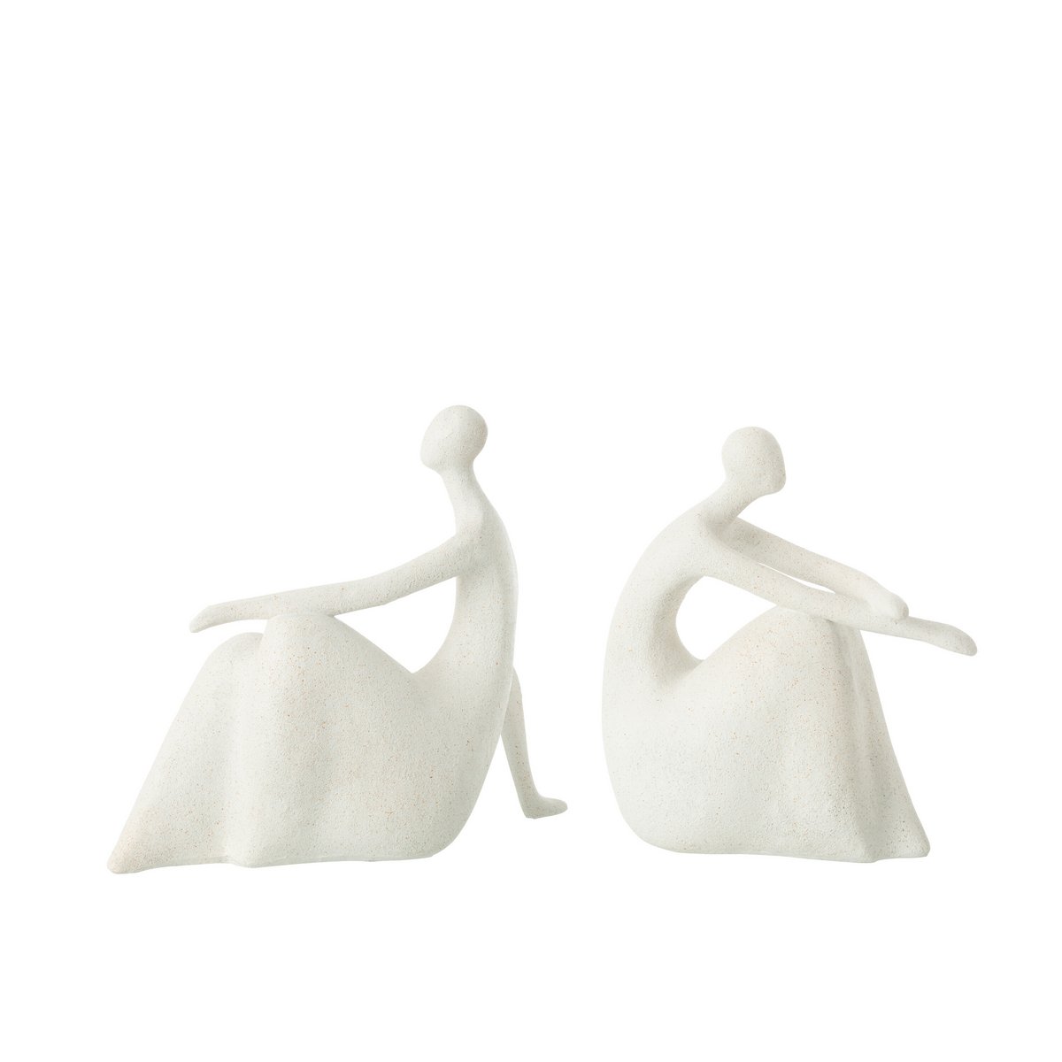 Skulpturen-Set Sitzende Frauen – Moderne Figuren in Matt Weiß