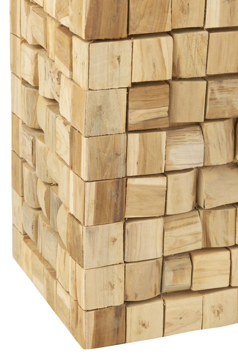 Bijzettafel/kruk "STÜCK" van teak - naturel