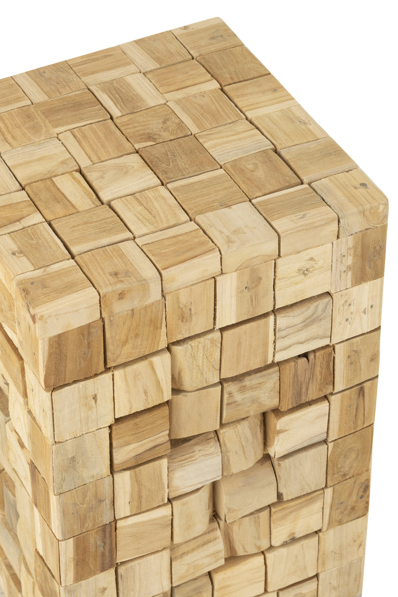 Bijzettafel/kruk "STÜCK" van teak - naturel