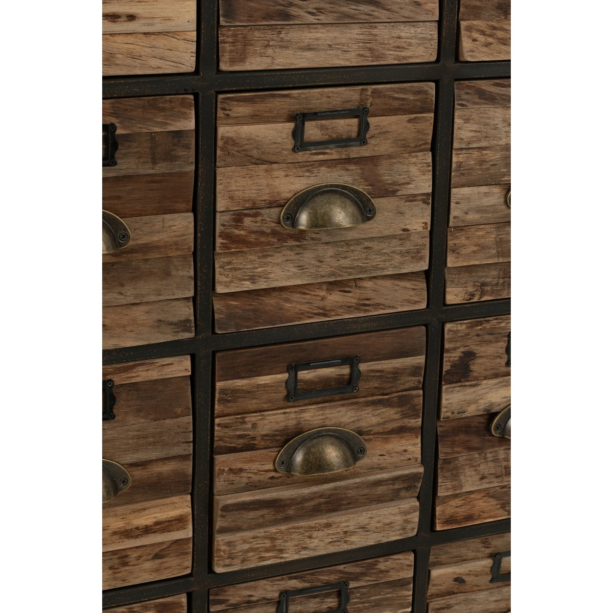 Vintage Schrank mit 16 Schubladen aus Holz und Metall – Industrial Design