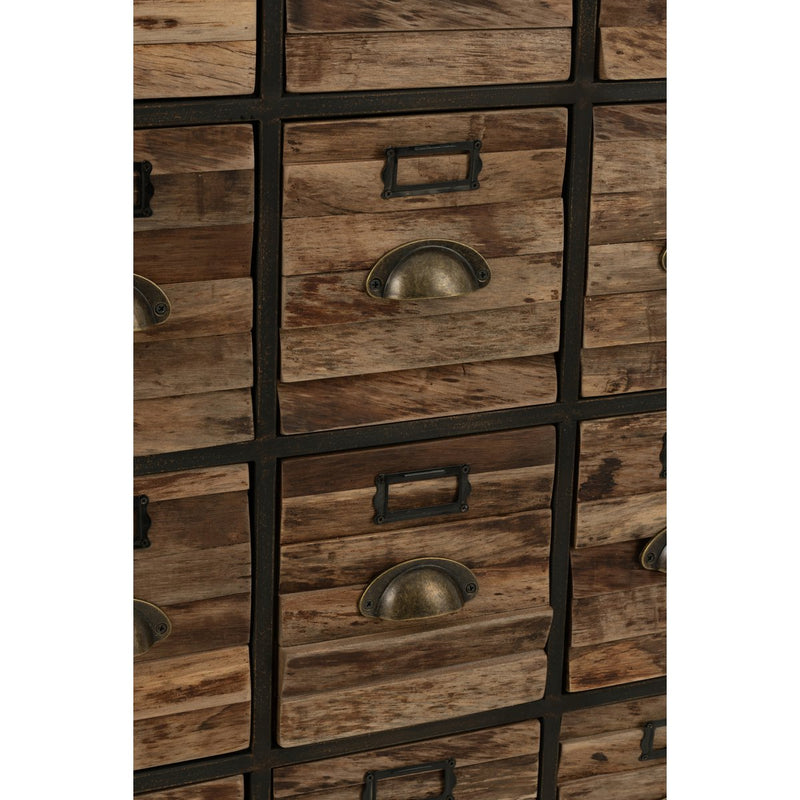 Vintage cabinet with 16 drawers made of wood and metal – Industrial Design
