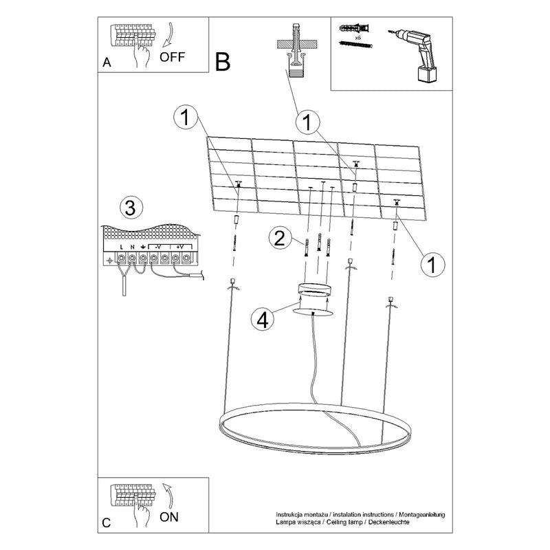 Chandelier RIO 55 golden LED 4000K