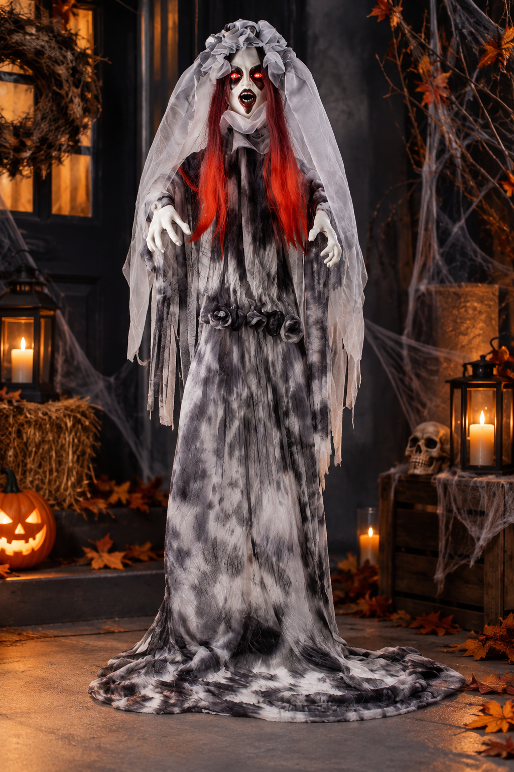 Horrorbraut Bloodwyn mit Sound und LED Augen 170cm