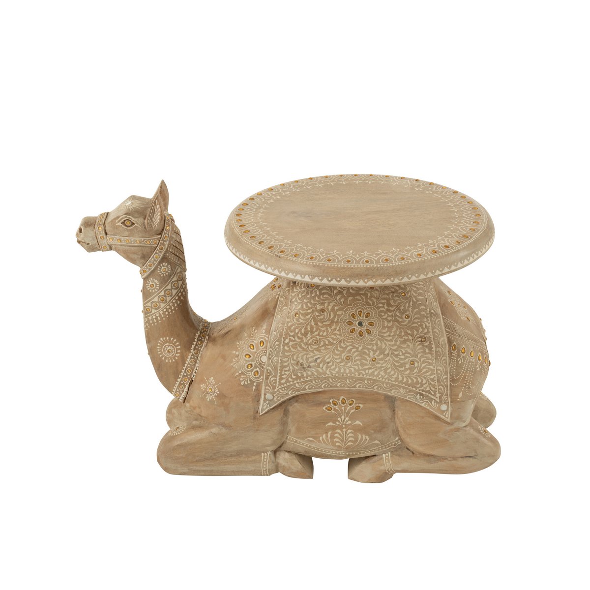 J-Line Side Table Camel Mango Wood Naturel/Weiß