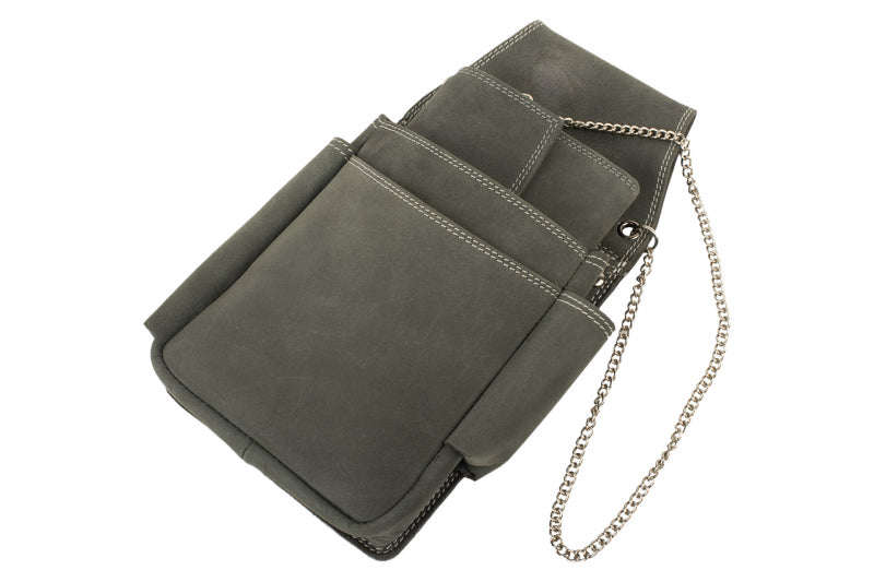 Waiter's wallet with holster and chain - Robust Hunter leather anthracite