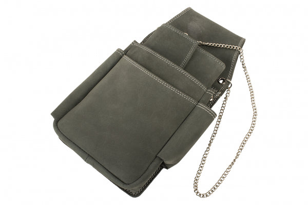 Waiter's wallet with holster and chain - Robust Hunter leather anthracite