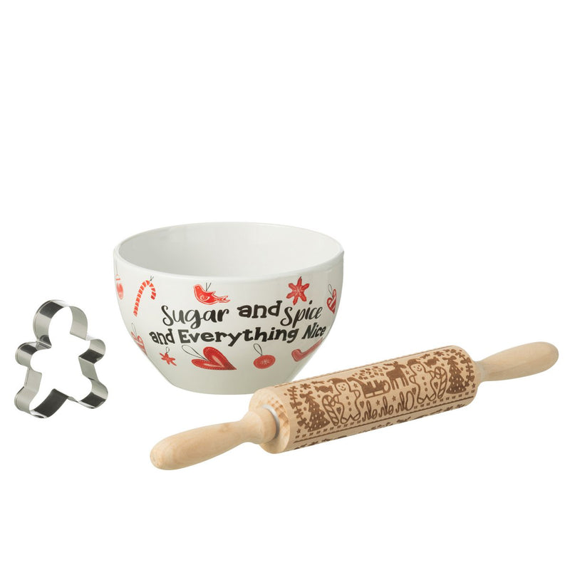 Christmas biscuit set gingerbread love – ceramic