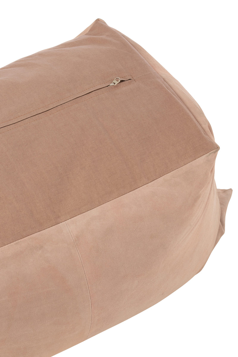 Beanbag Melissa Square, Real Leather, Pink