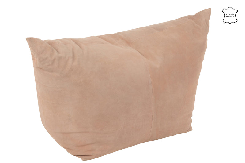 Beanbag Melissa Square, Real Leather, Pink